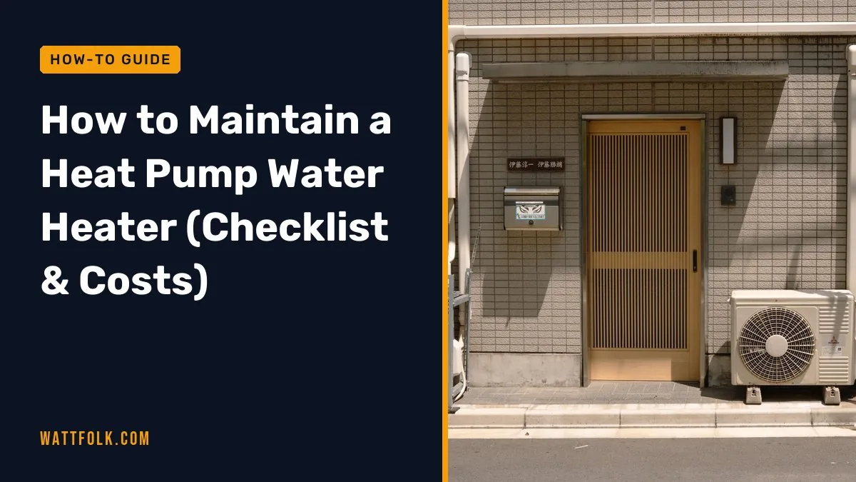 How to Maintain a Heat Pump Water Heater (Checklist & Costs)