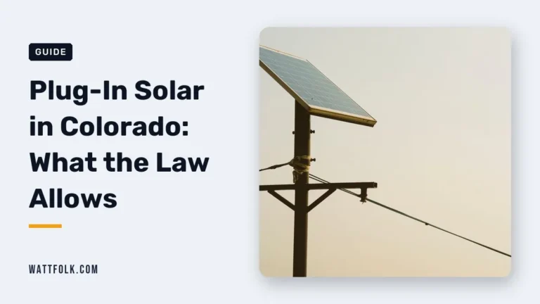 Plug-In Solar in Colorado: What the Law Allows
