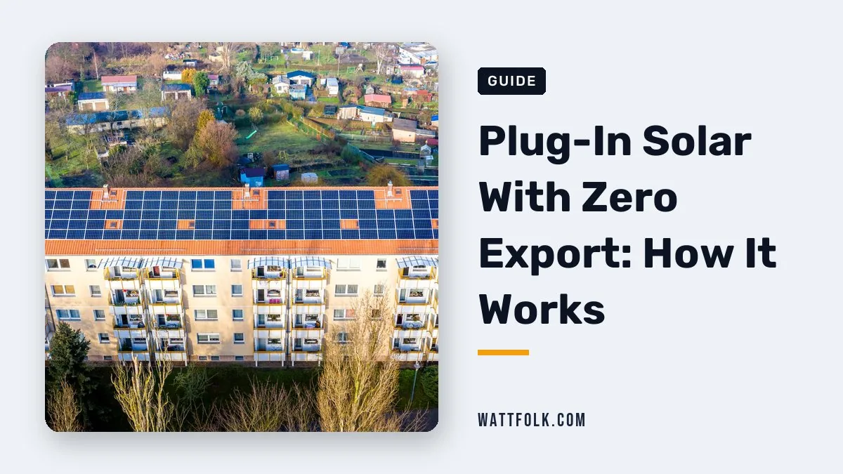 Plug-In Solar With Zero Export: How It Works