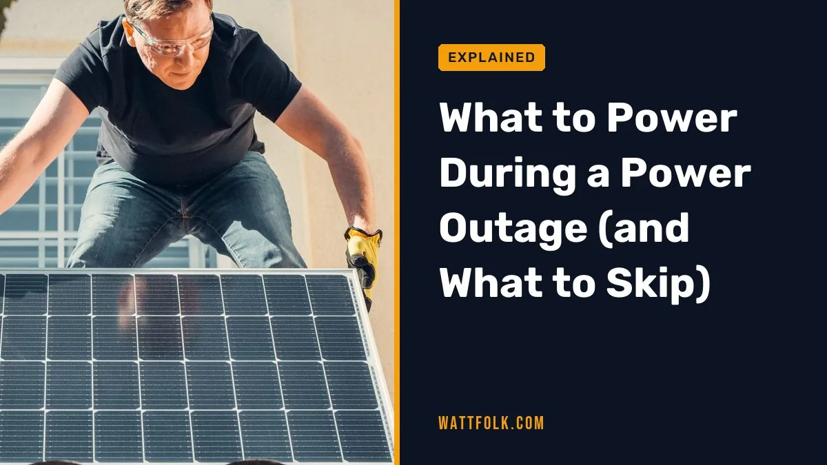 What to Power During a Power Outage (and What to Skip)